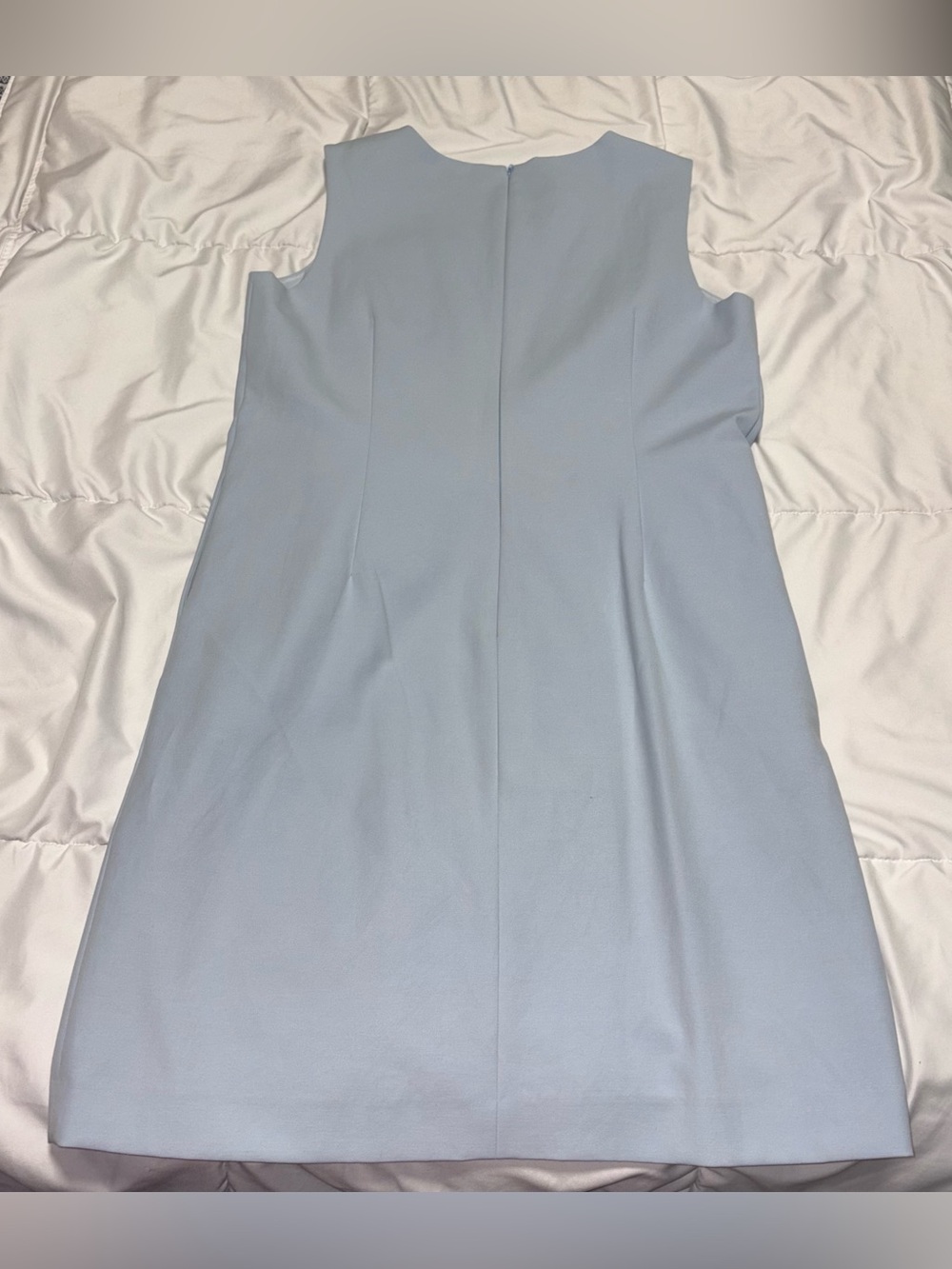 Brooks Brothers Pale Blue Sleeveless Embroidered Sheath Midi Dress Size 10 - Picture 9 of 9